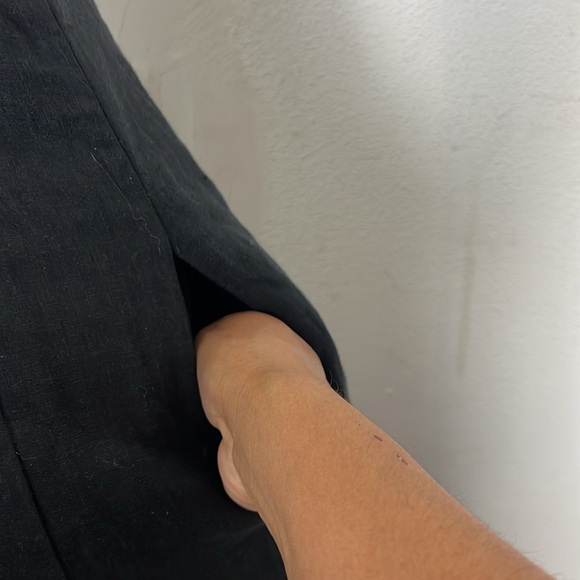 JETS AUSTRALIA black linen midi dress size 6 - Picture 7 of 9